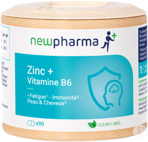 Newpharma Zinc + Vitamine B6 Complément Alimentaire 90 Gélules