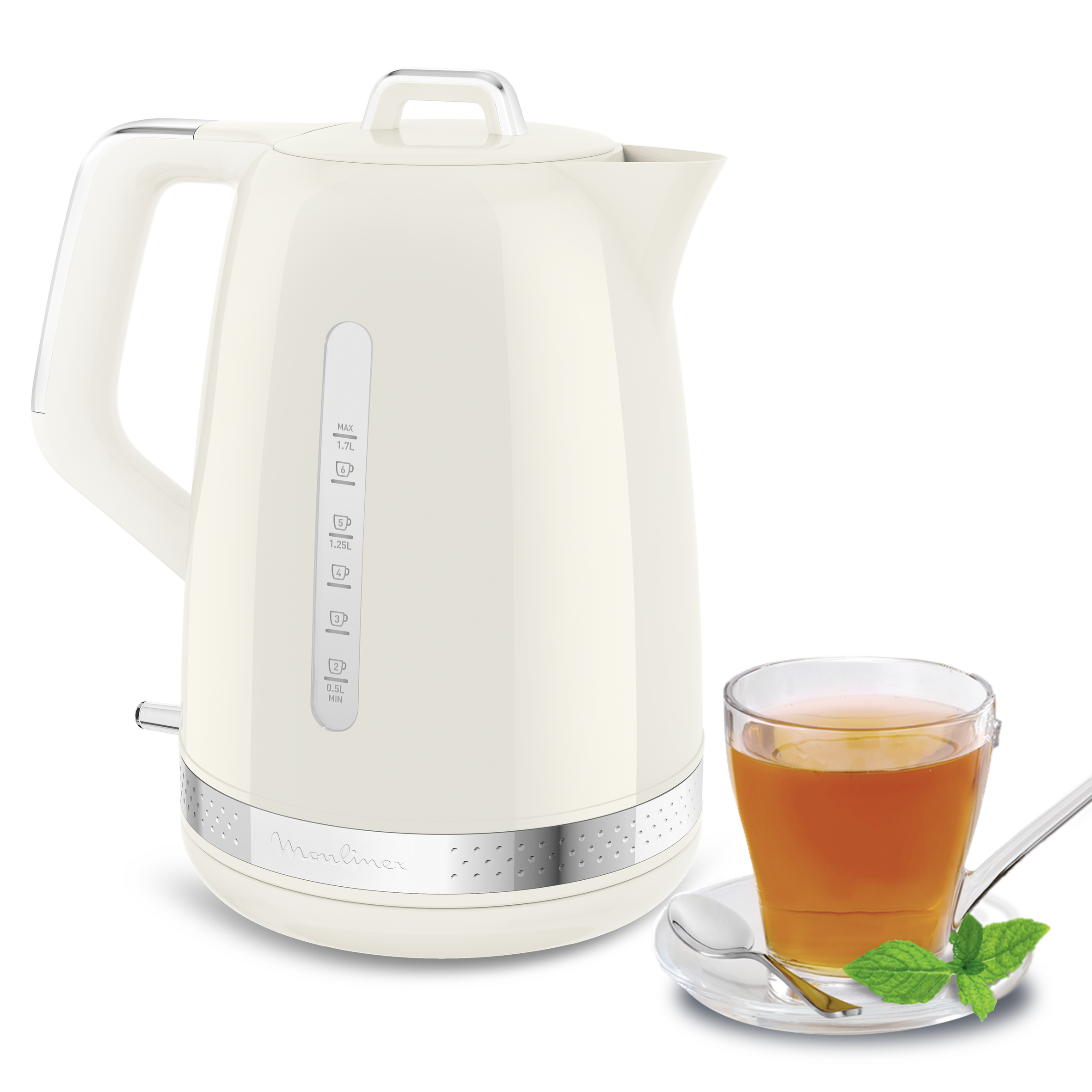 Bouilloire électrique Soleil Ivoire, 1,7 L, Design retro vintage
