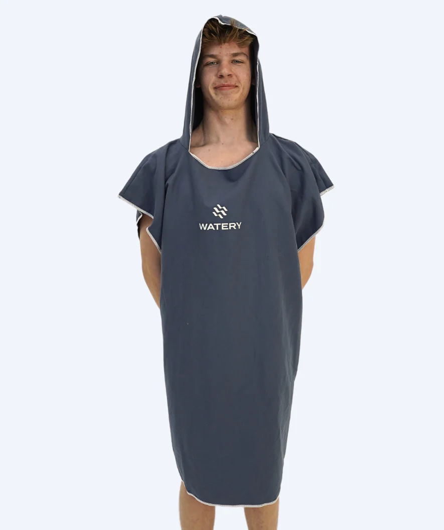 Watery badeponcho til voksne - Microfiber - Mørkeblå