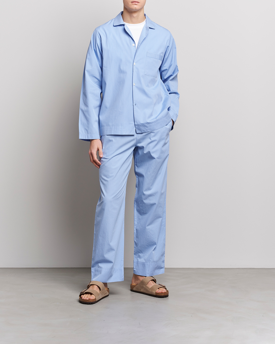 Tekla Poplin Pyjama Shirt Pin Stripes