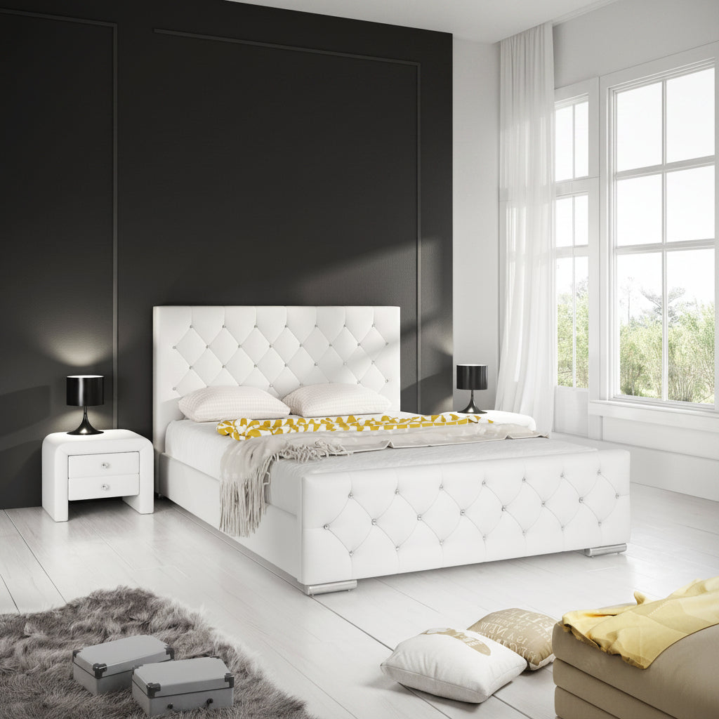 Aventura Diamond - Tweepersoonsbed - Wit - 140x200 cm