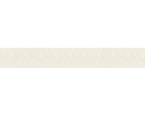 Zelfklevende rand 3840-34 Alleen rand golven wit glitter 5 m x 8 cm