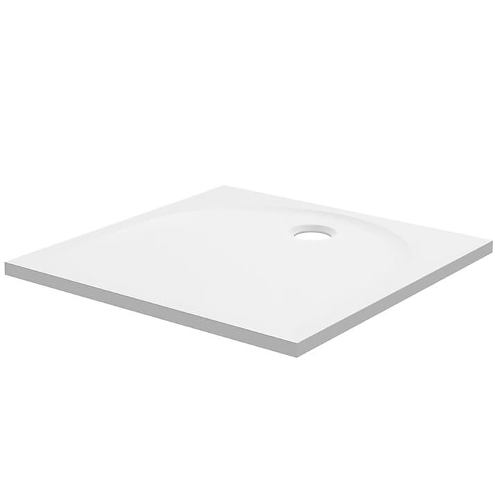 Receveur de douche 90 x 100 cm, résine, blanc, GoodHome Cavally