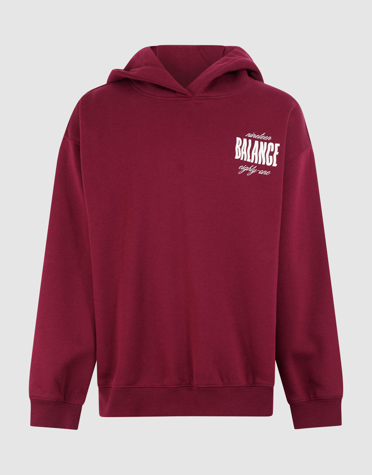 Loose Fit Artwork Hoodie Donkerrood