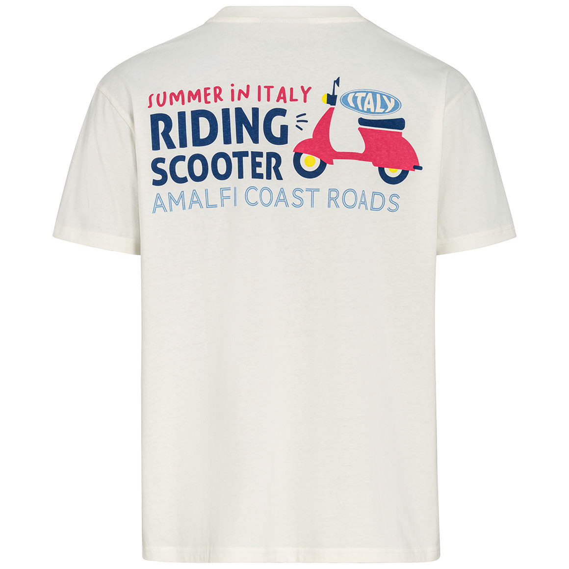 Jonas Nielsen Herren T-Shirt mit Scooter-Print weiss