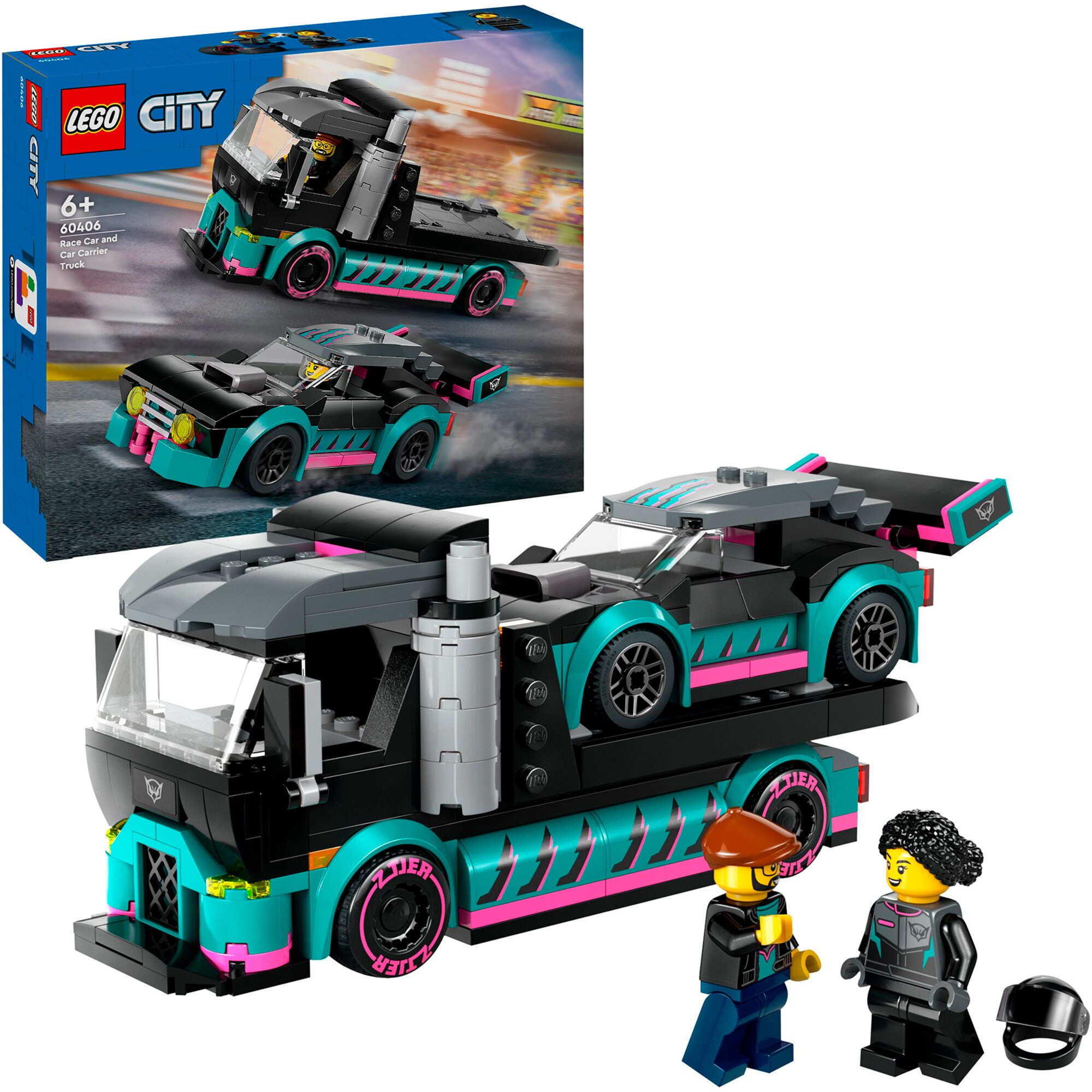 LEGO Konstruktionsspielzeug City Autotransporter mit Rennwagen