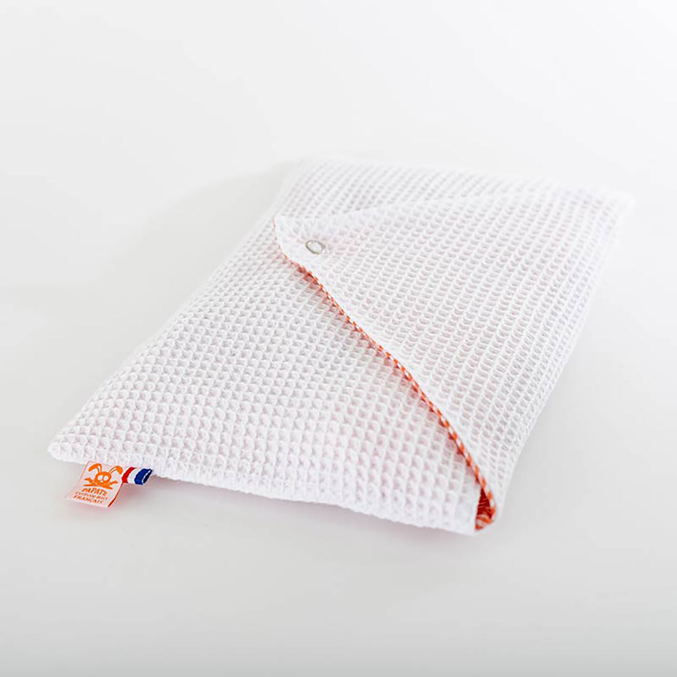 Papate Pochette de rangement en Coton Bio blanc/vichy - 30x19 cm