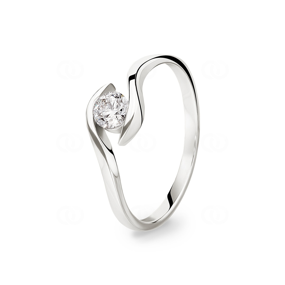 0.25 Karat Diamant Spannring 750/18 K Weissgold