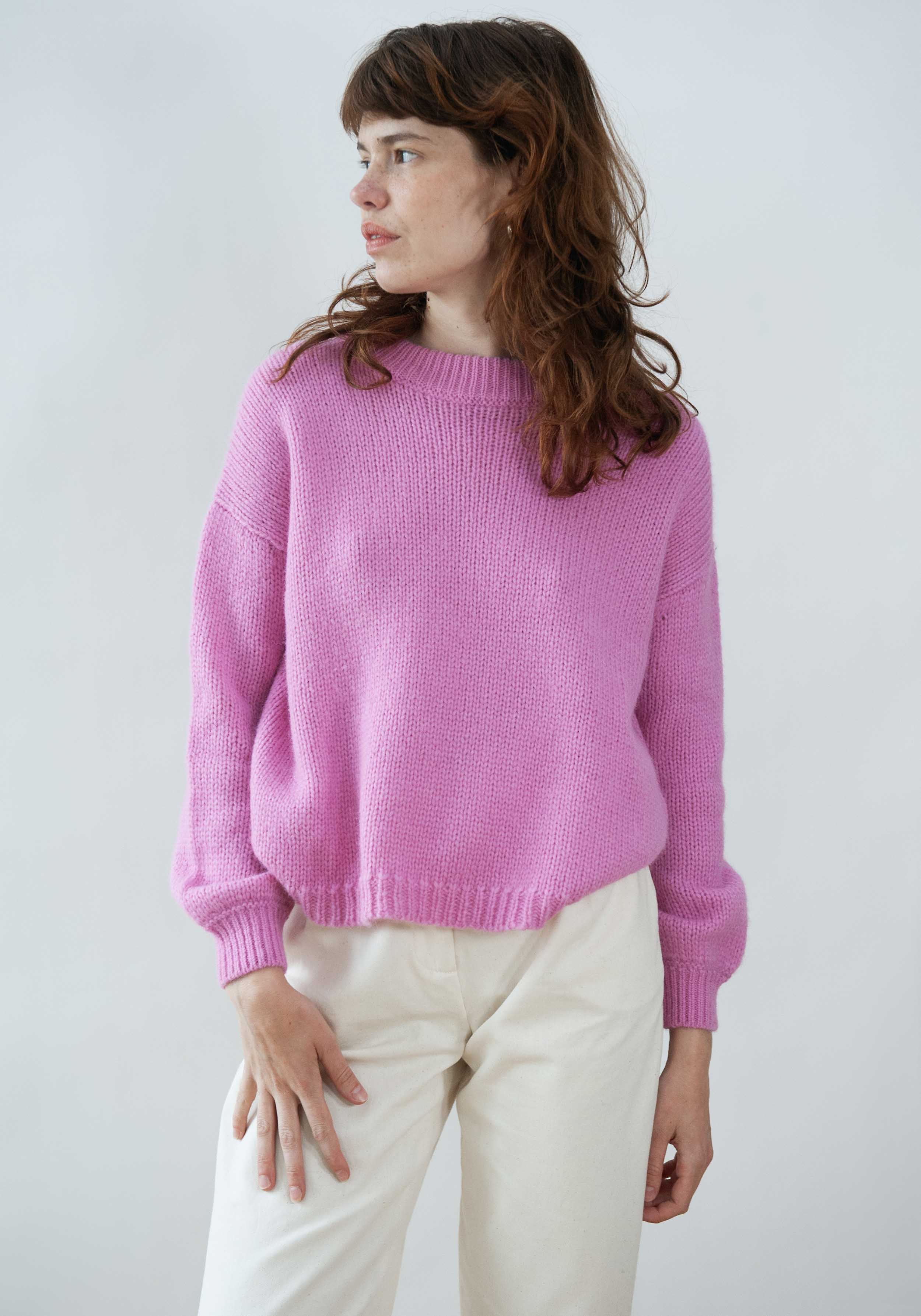 Jungle Folk Pullover Bay Sweater Pink