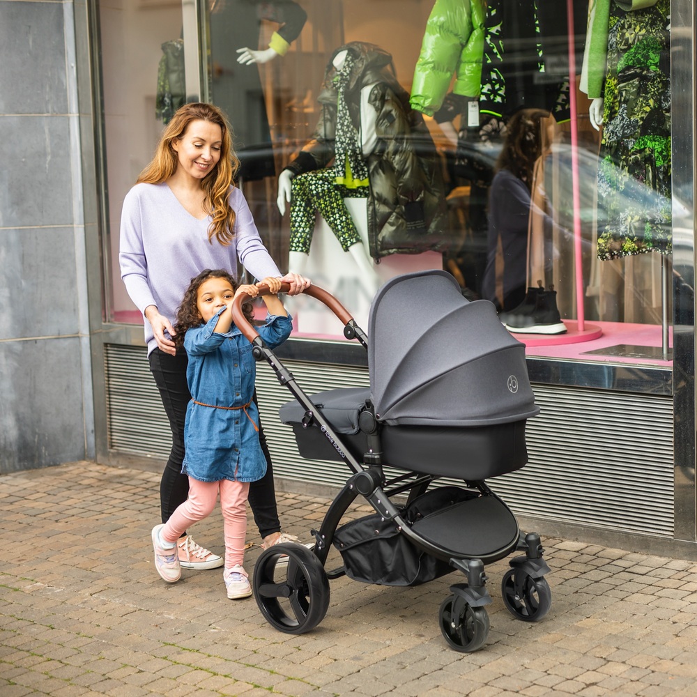 Ickle Bubba Stomp Urban 3-in-1 Reisesystem mit Autositz & ISOFIX-Basis, Schiefergrau