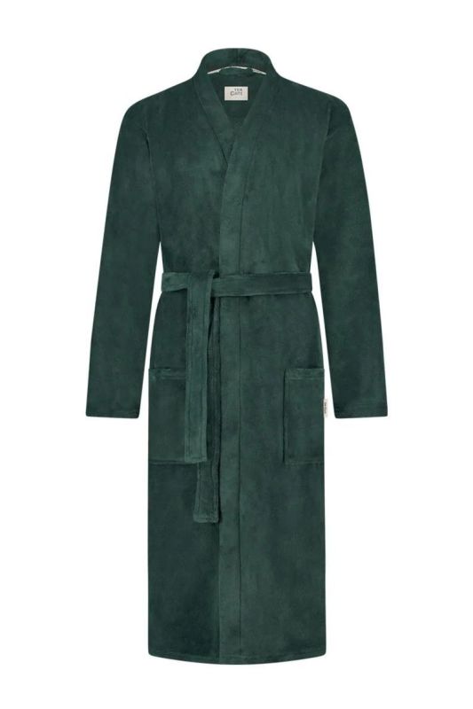 Ten Cate Heren Badjas Fleece Green Ash L 1 Stuk