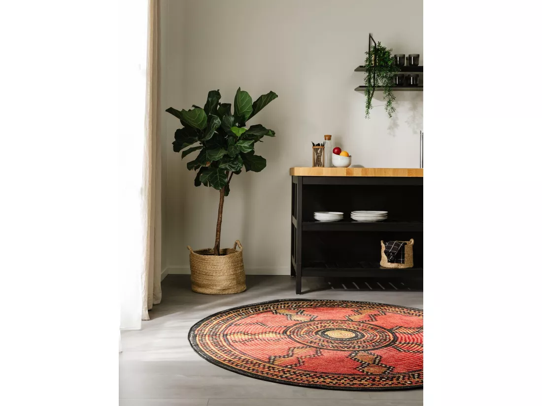 Tapis d'extérieur & intérieur rond Artis Rouge ø 160 cm rond