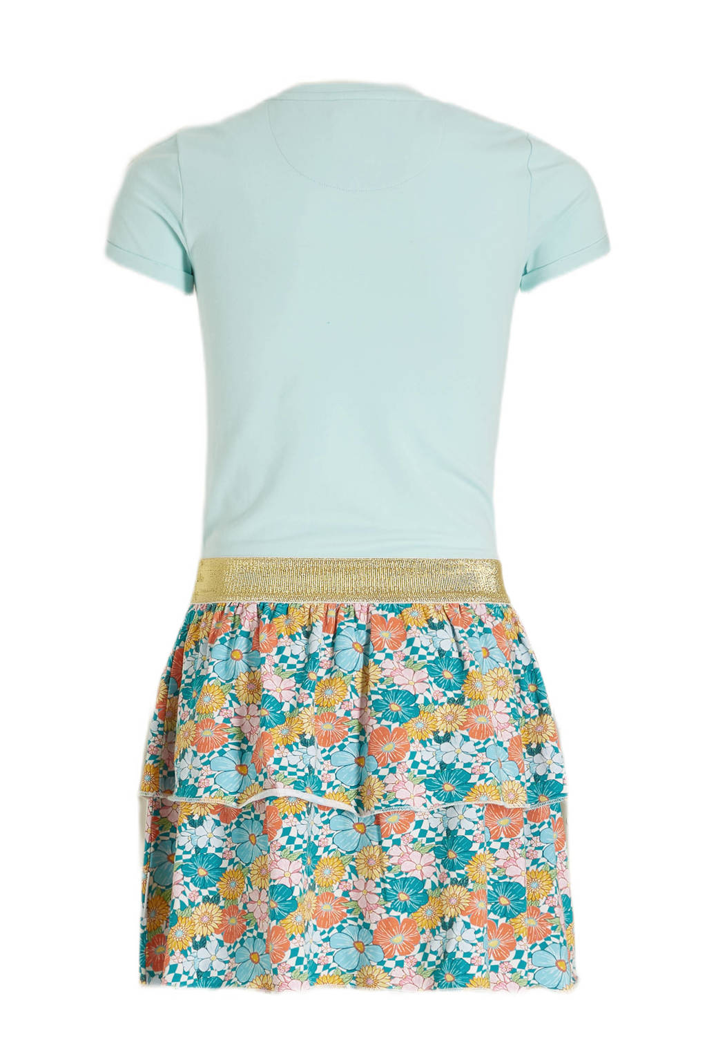 Me & My Monkey T-shirtjurk Maroeska met printopdruk lichtblauw/oranje/groen