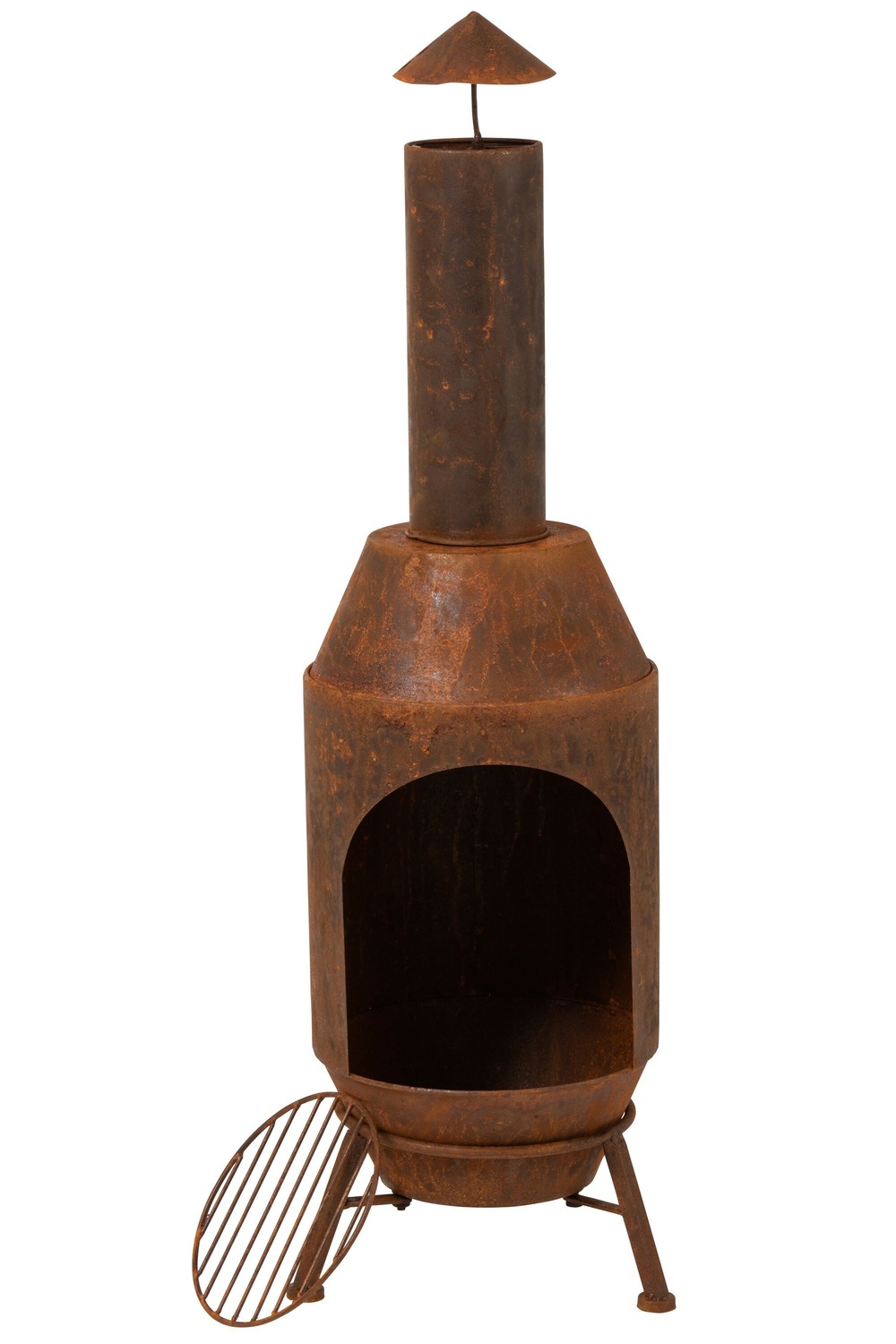 Four a bois metal avec imitation rouille