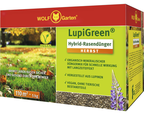 WOLF-Garten LupiGreen Herfstgazonmeststof 5 kg / 110 m² organisch-minerale meststof