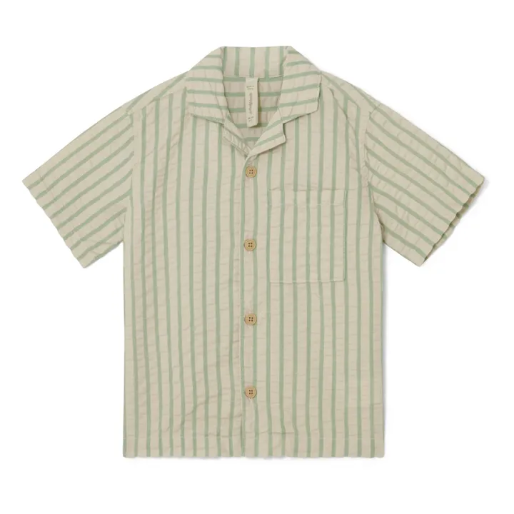 garbo&friends Chemise Rayée Seersucker | Vert