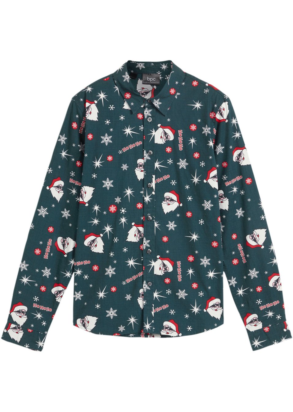 Chemise manches longues garçon à motif de Noël, Slim Fit