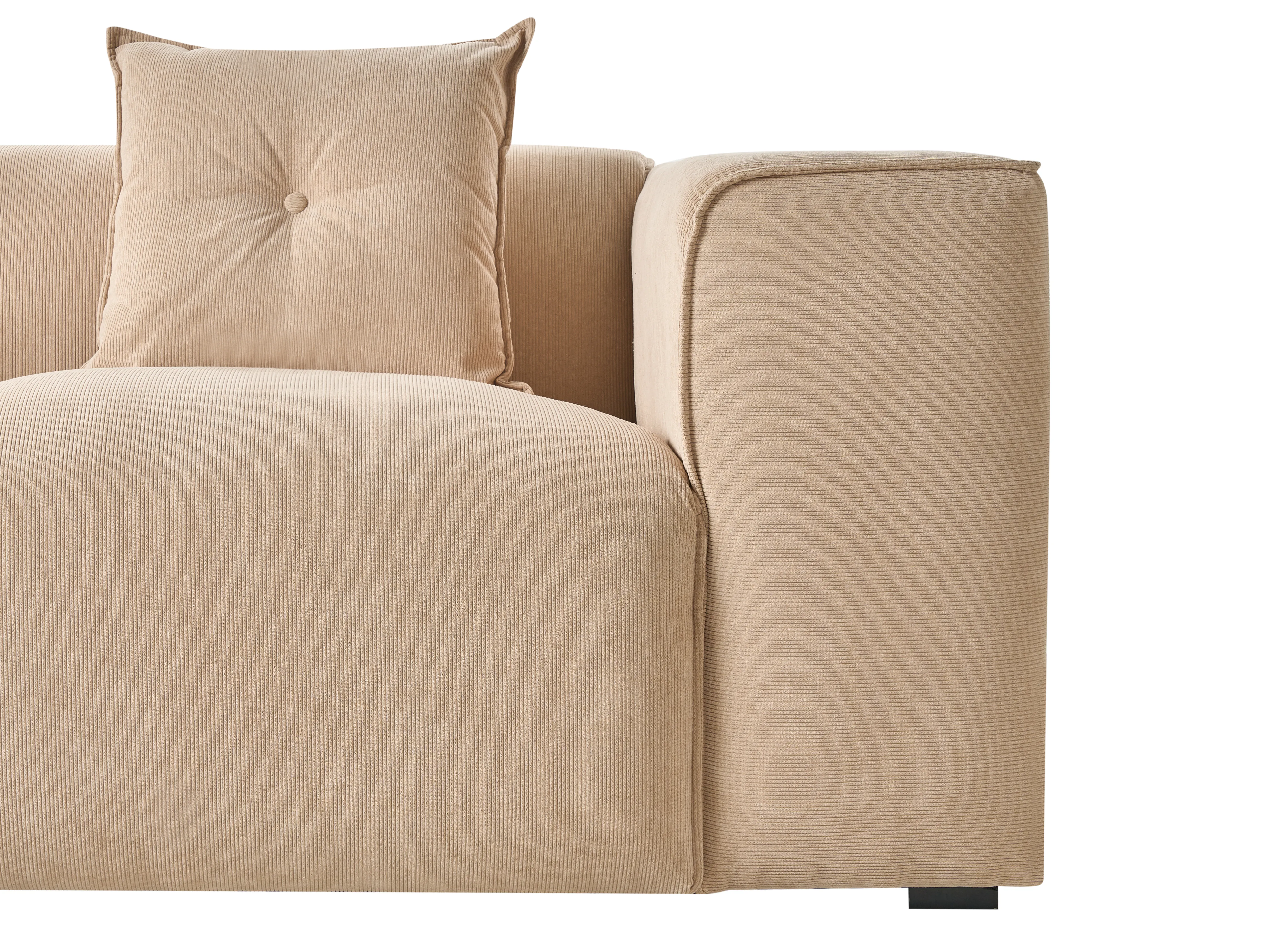 Hoekbank 3-zits DOLVA Corduroy Beige rechtszijdig