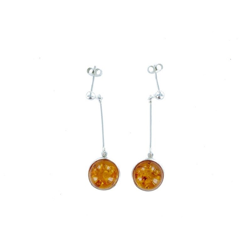 Boucles d'oreilles argent 925 Ambre veritable de la mer Baltique