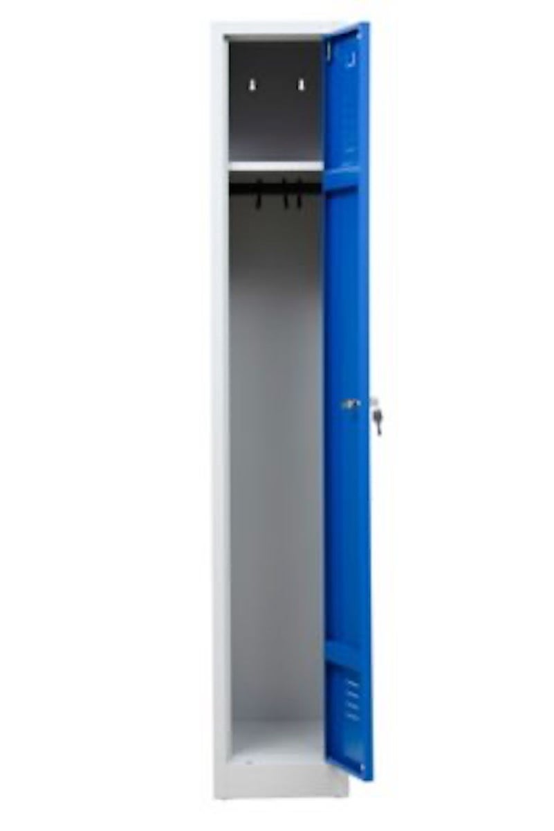 PROREGAL Garderobekast Camel 1 Compartiment HxBxD 180 x 30 x 50 cm Cilinderslot Grijsblauw