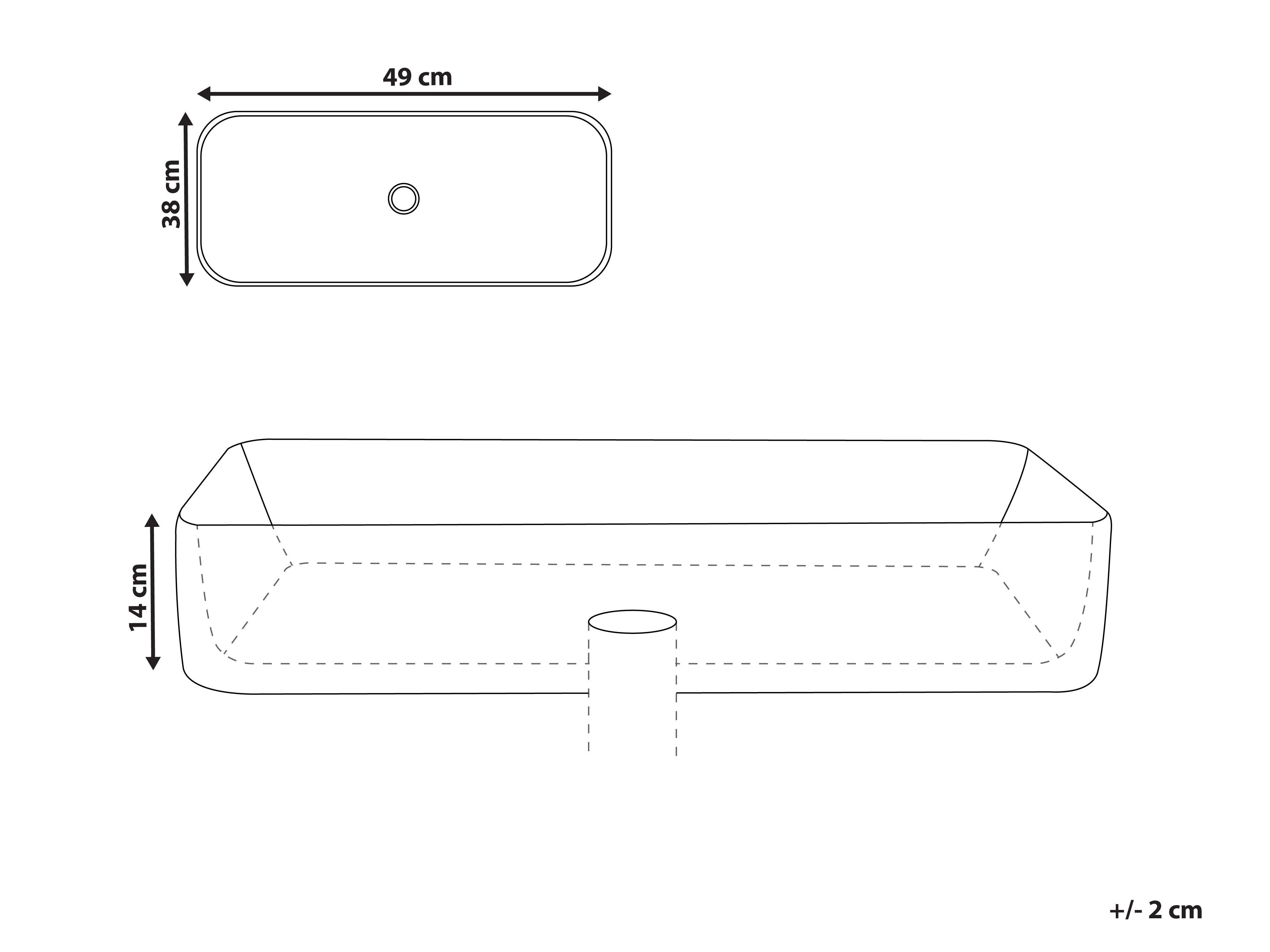 Wastafel voor aanrechtblad TRAVESIA 49 x 38 cm Keramiek Wit