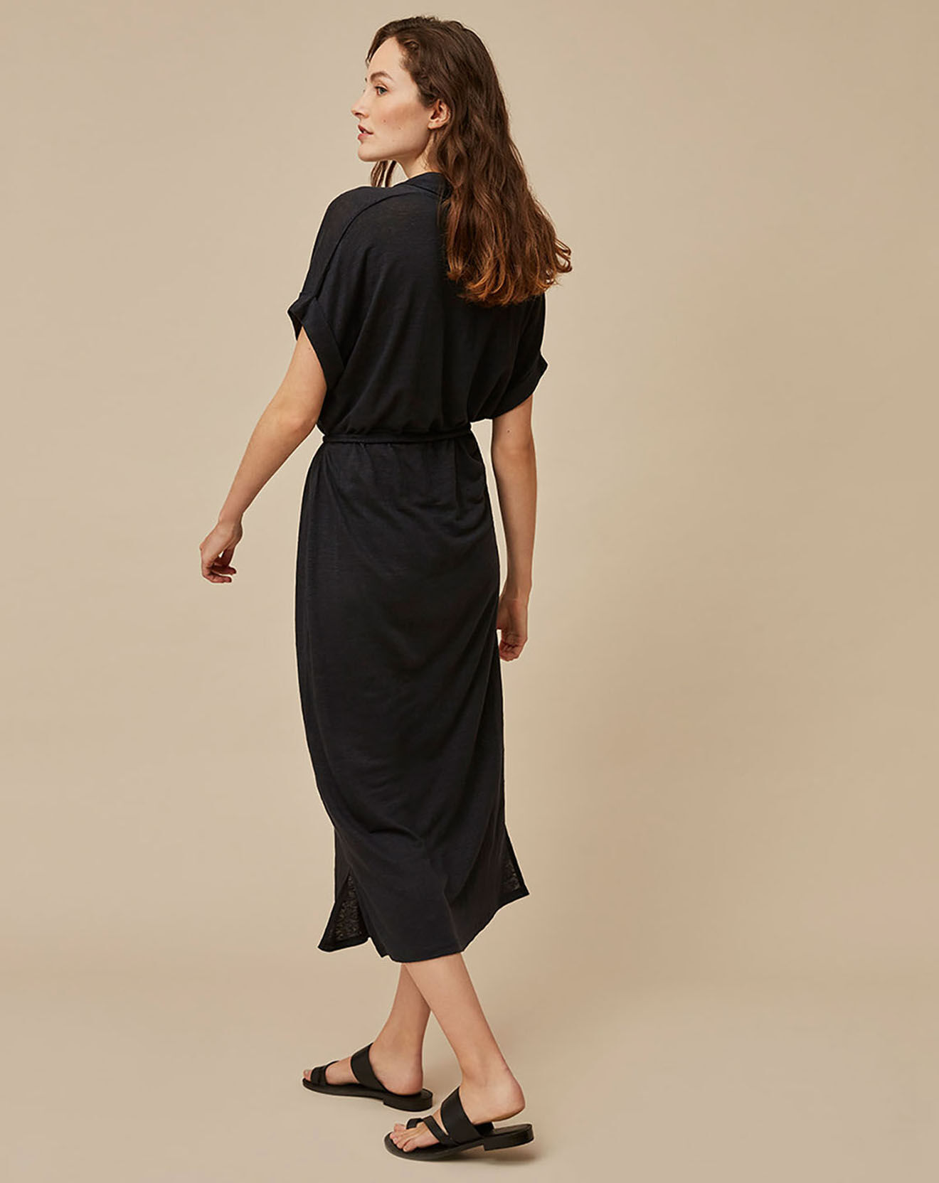 Harris Wilson Robe 100% Lin Rossana fumée
