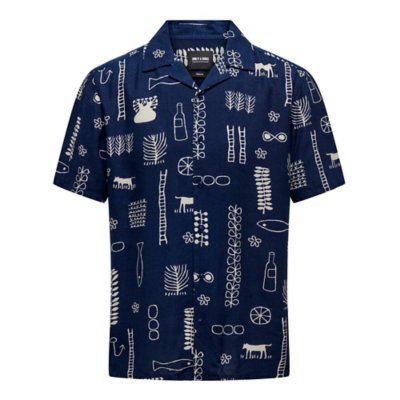 Chemise à manches courtes homme Onsalvin Reg Object Aop Resort S ONLY AND SONS