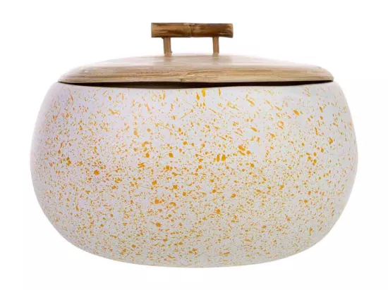 Coffret déco en bambou beige D21x15h cm