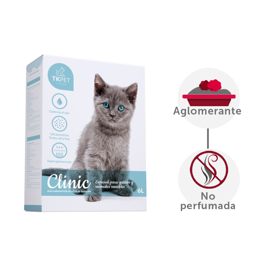 Areia higiênica ultrafina para gatos TK-Pet Clinic, 6 litros