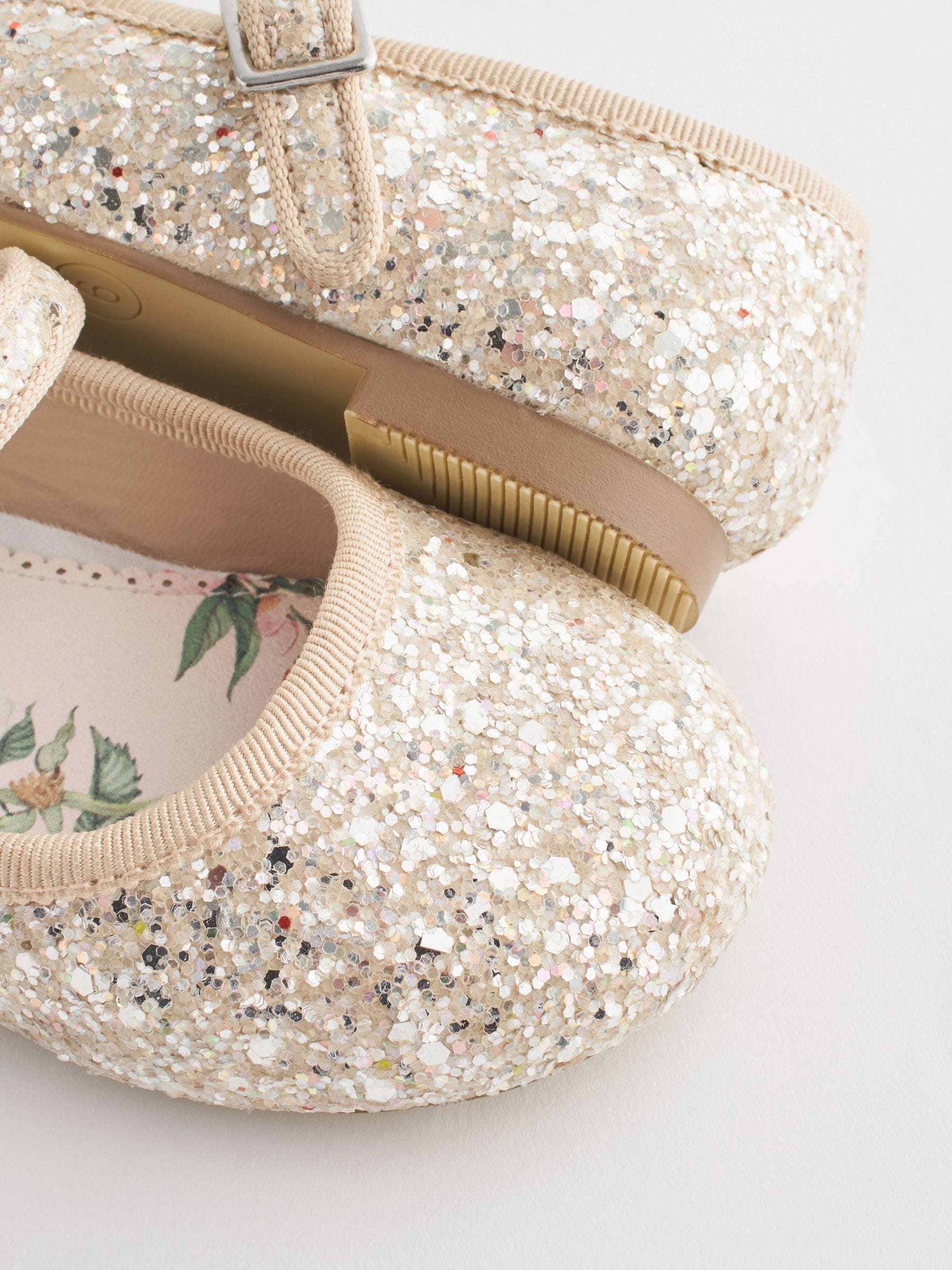 Ivoorkleurig met glitters - Mary Jane gelegenheidsschoenen voor bloemenmeisjes