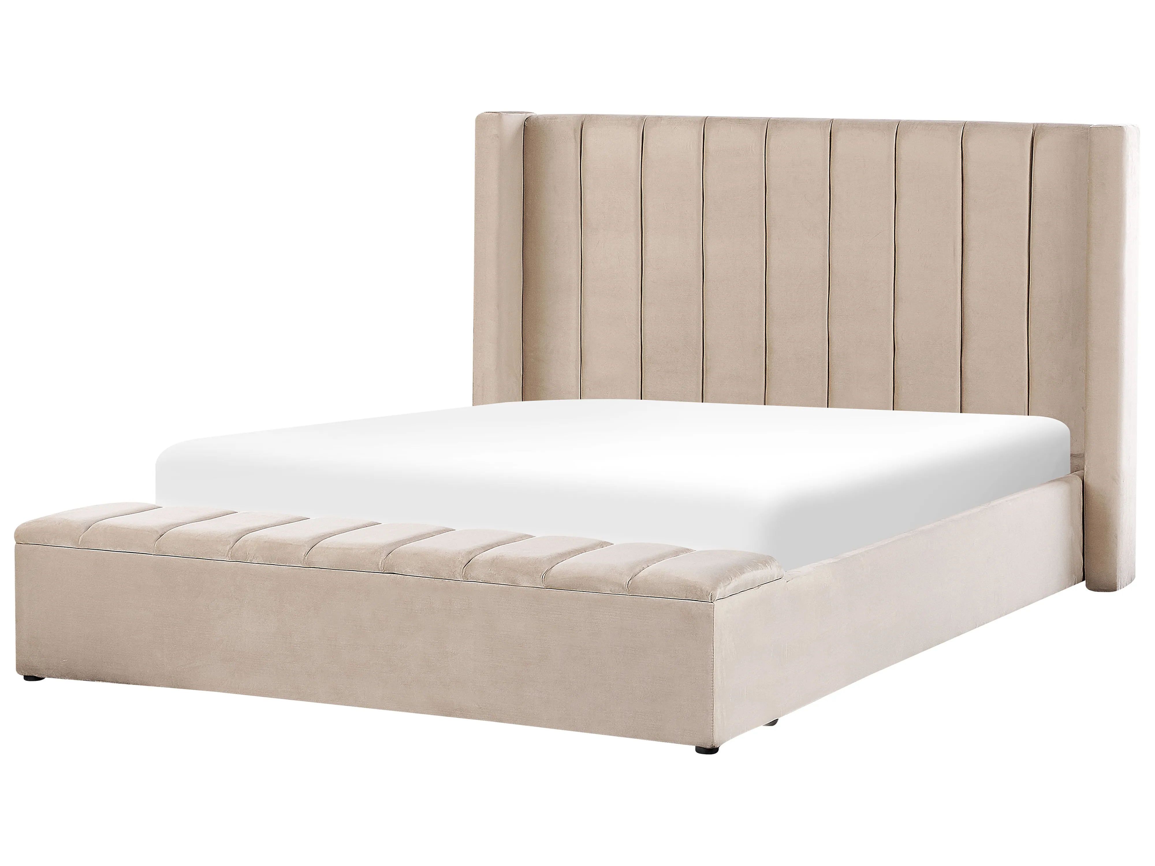 Waterbed met opbergbank Fluweel NOYERS 180 x 200 cm Beige