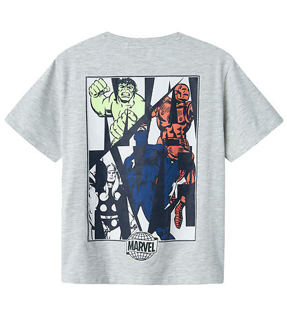 Name It T-shirts - Marvel - NkmMajor - Light Grey Melange