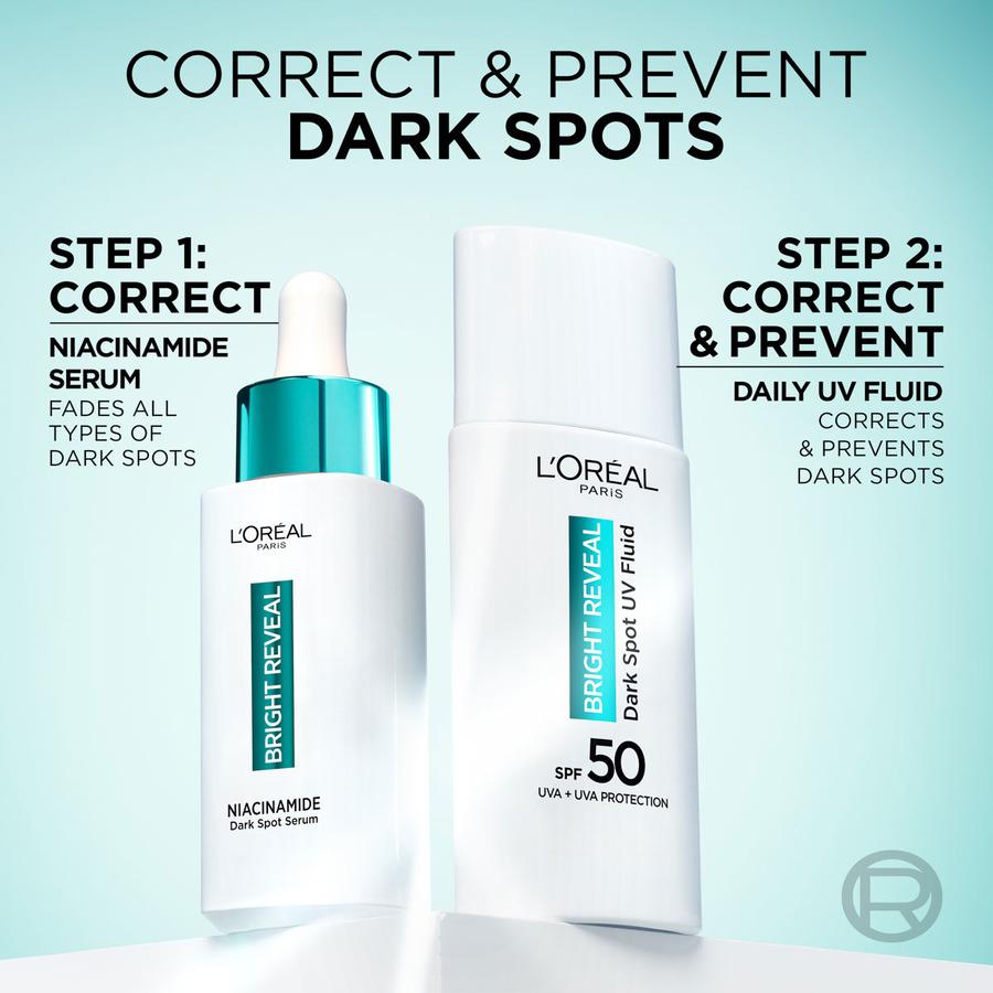 L'Oréal Paris Bright Reveal Serum 30ml + Bright Reveal Fluid Day Cream SPF50+ 50ml