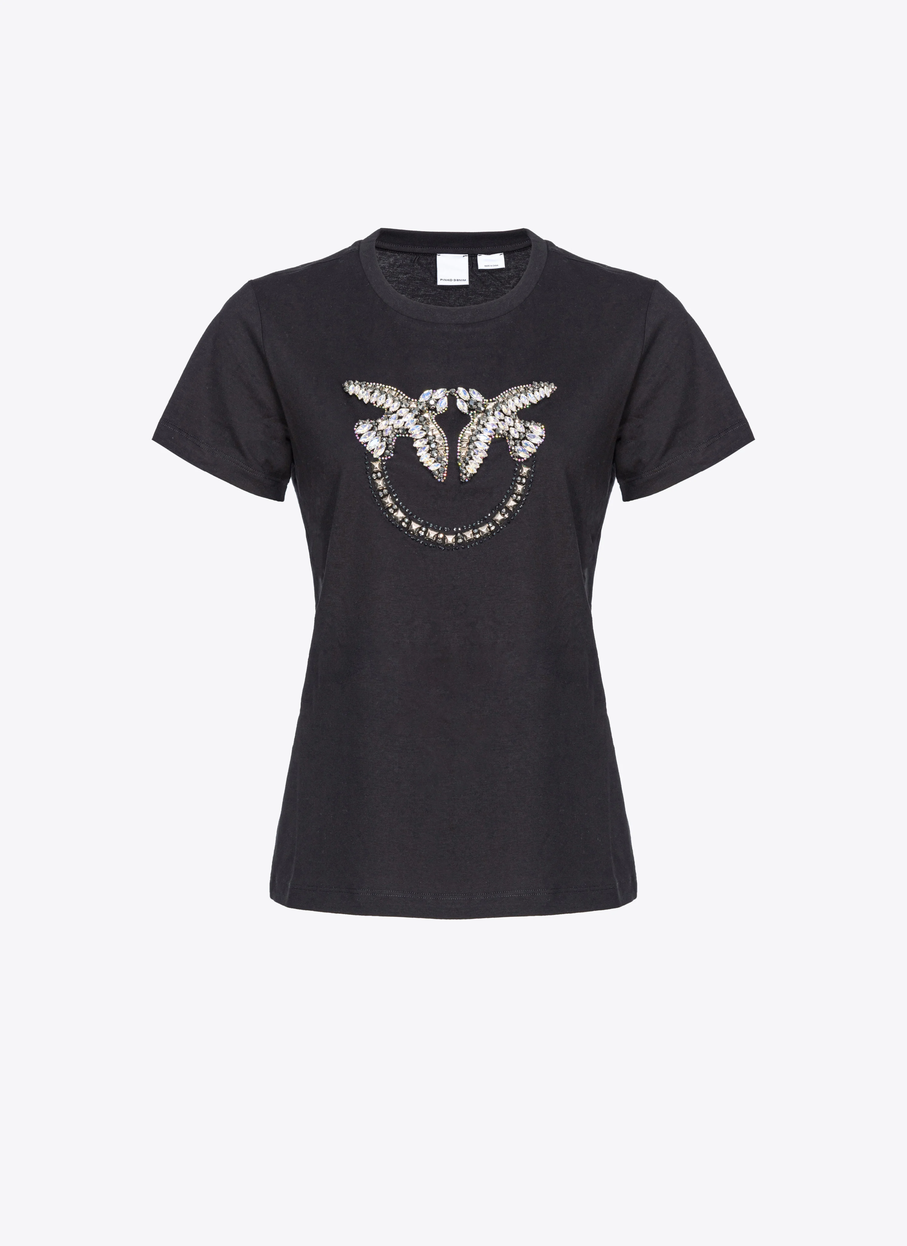 T-shirt à broderie love birds | Noir