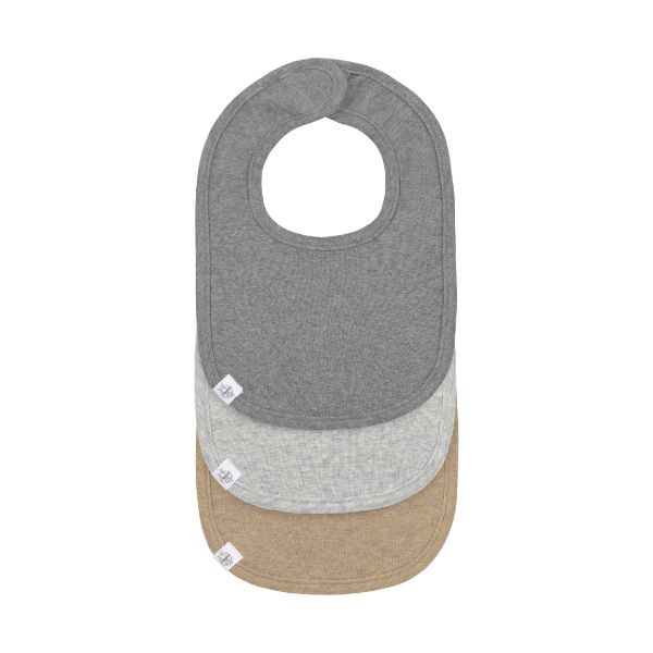 Laessig Slabbetjes Blue / Light Grey / Nature Melange 3 Stuks