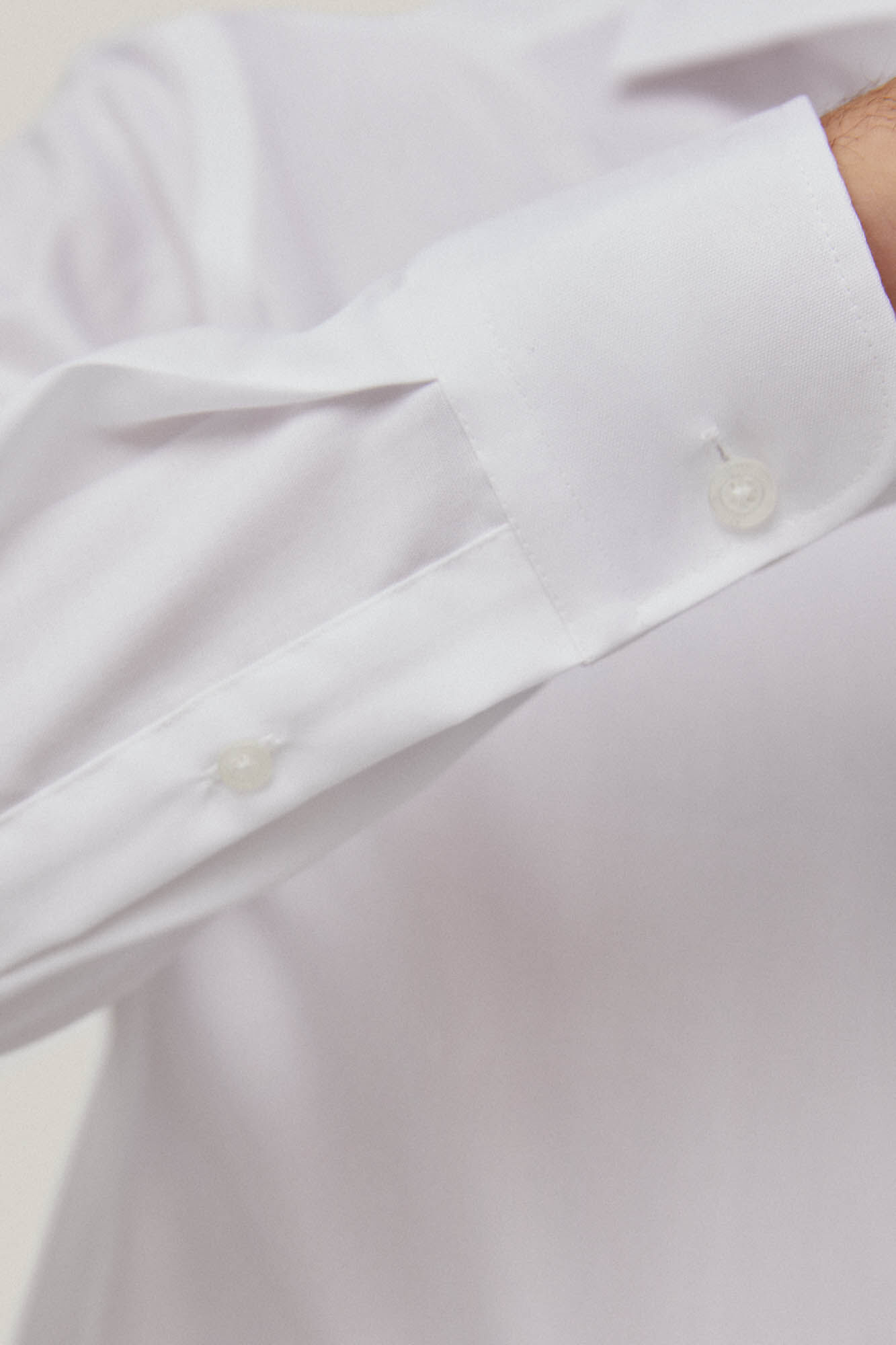 Camisa vestir pinpoint liso non iron + antimanchas - Blanco