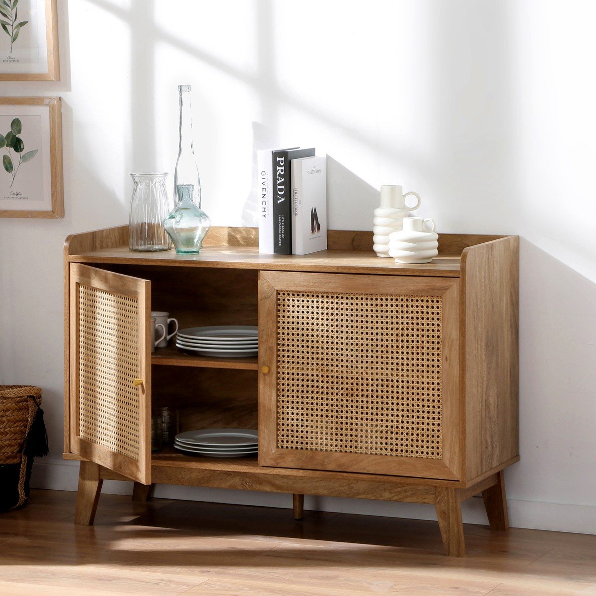 Calicosy - Dressoir met rotanfronten PALMO - B110 cm