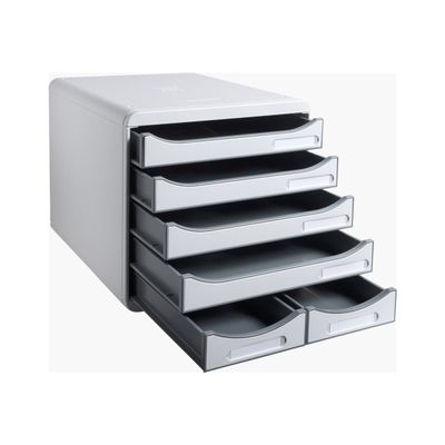Exacompta Office Big Box - Module de classement 6 tiroirs - gris clair