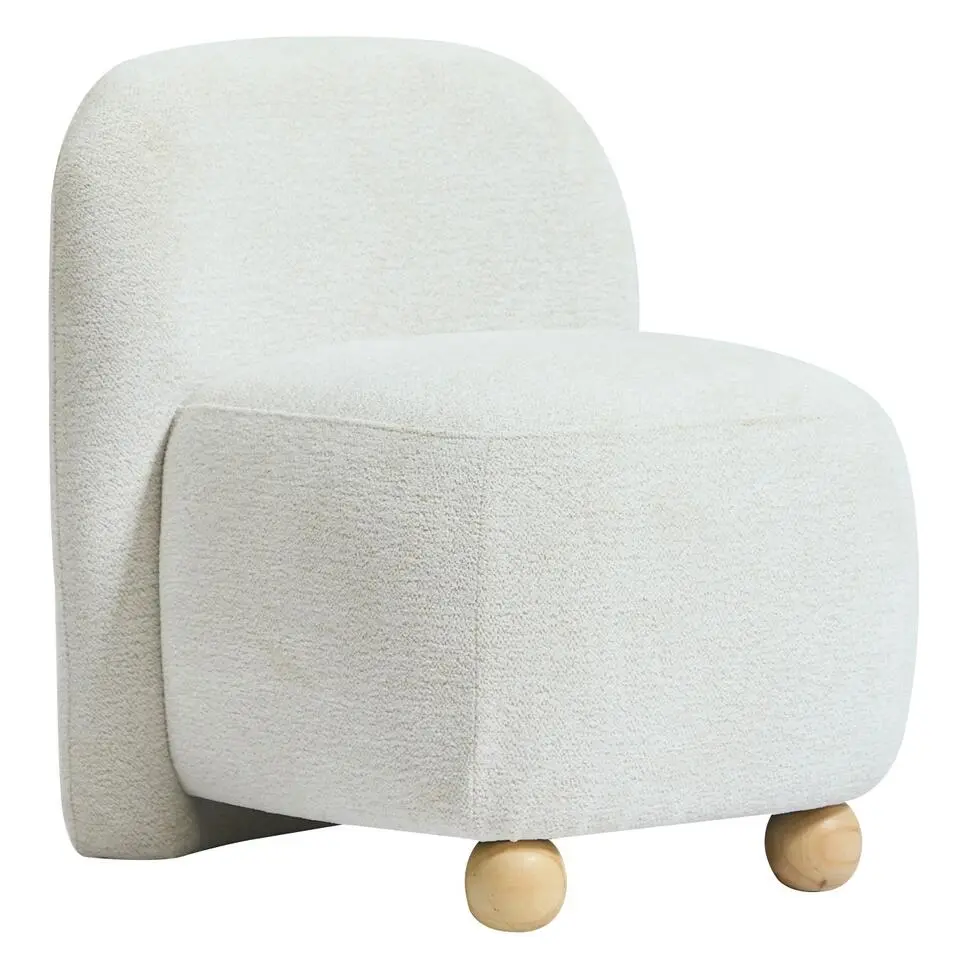 Scandinavische Salonstoel met Houten Poten en Stof