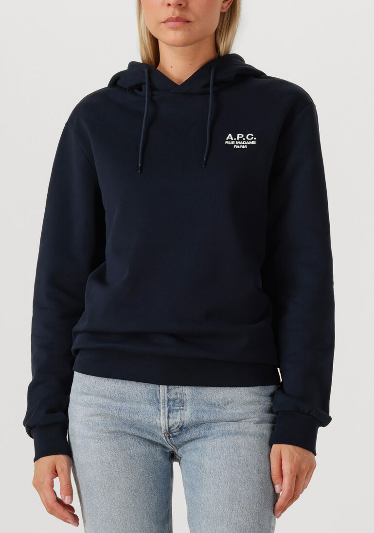 donkerblauwe apc trui hoodie standard rue madame gots