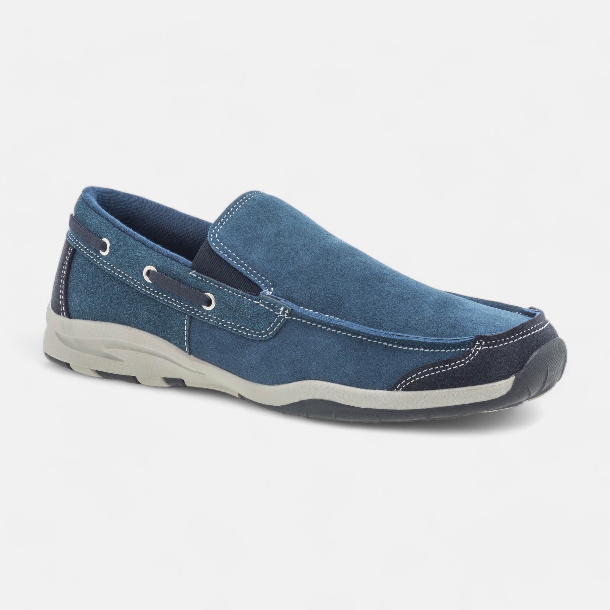Mocassins pieds sensibles Homme en cuir bleu