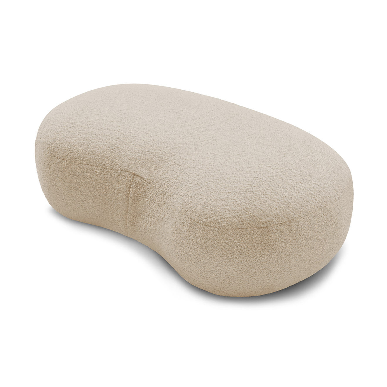 Bobochic Pouf Saint-Germain tissu bouclette beige - 147x90x47 cm