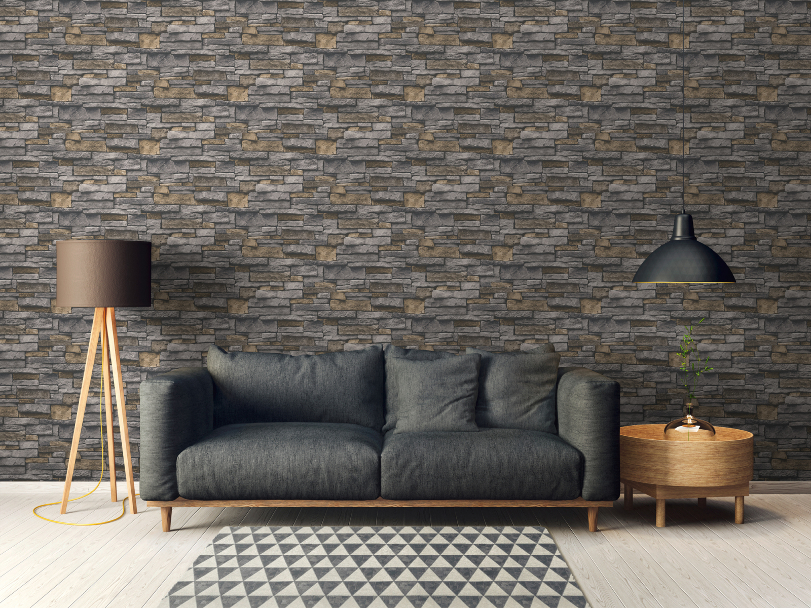 A.S. Creation Vliestapete BRICKS & STONES - grau-beige - Steinoptik - 10 Meter