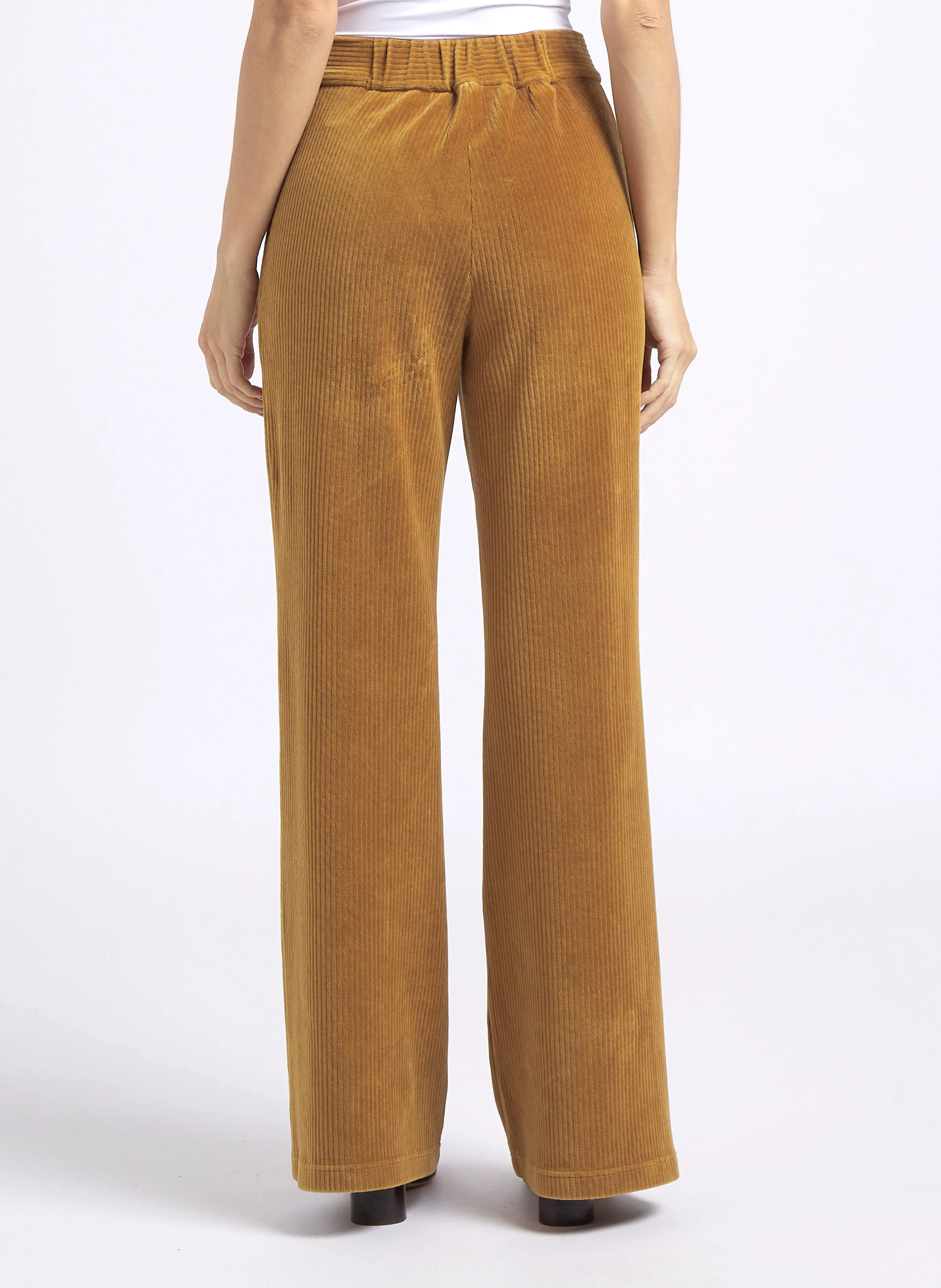 Pantalon flare en coton mélangé | Marron