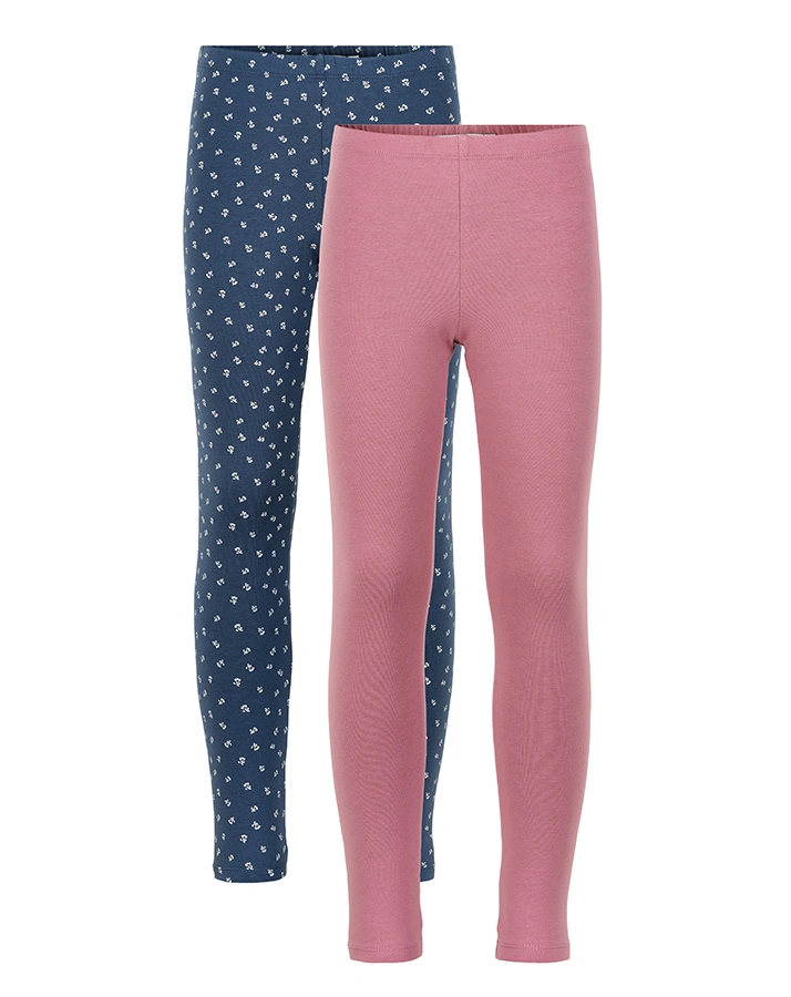 Leggings BASIC 2er-Pack in rosa/blau AOP