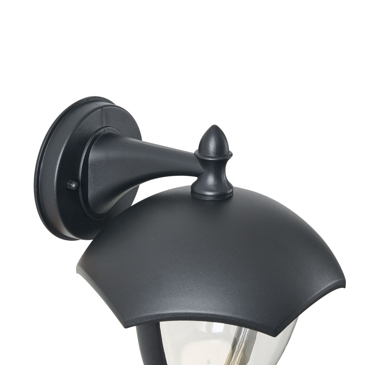 Smart buiten wandlamp zwart met helder glas incl. LED IP54 - Classica