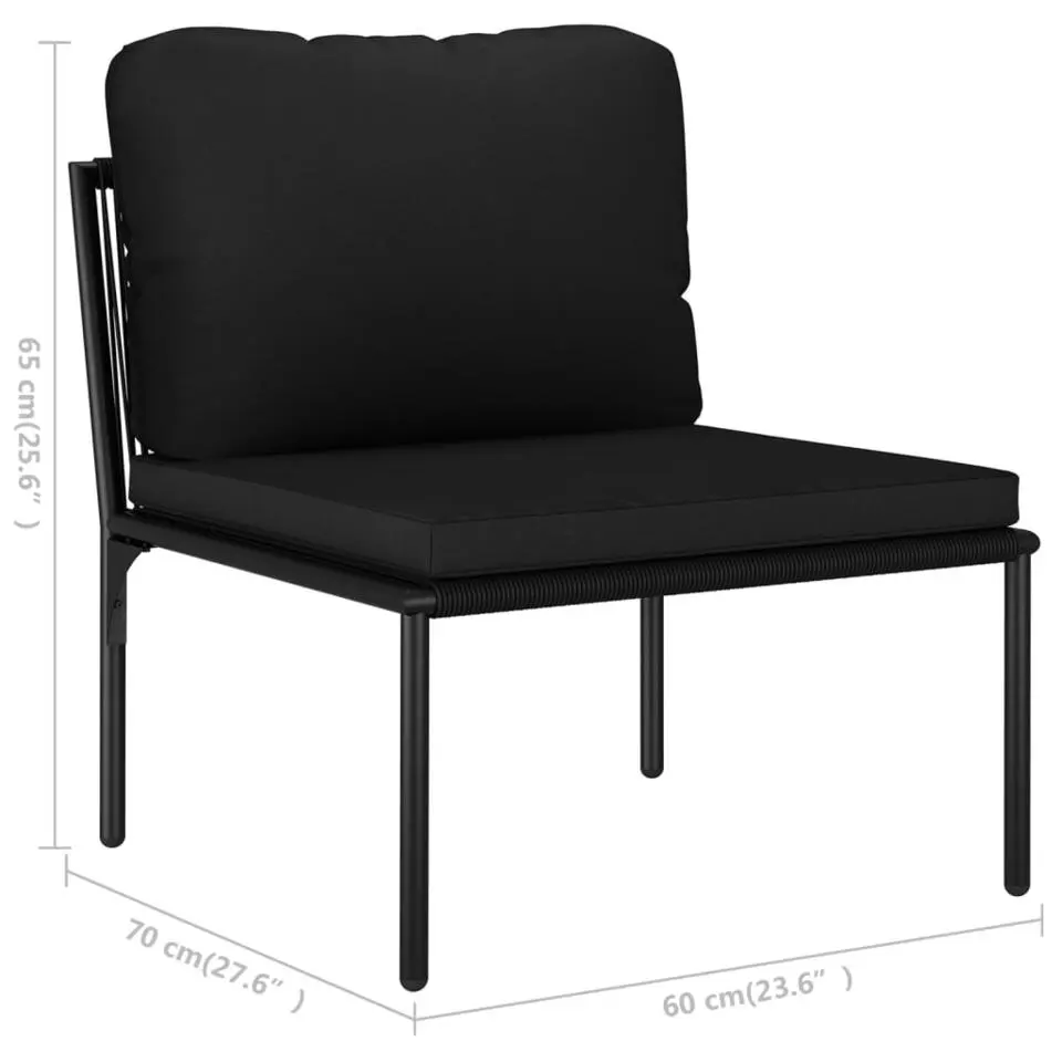 vidaXL - Loungeset - Zwart - PVC