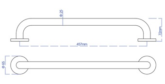 Plieger Vigo badgreep 45cm mat zwart