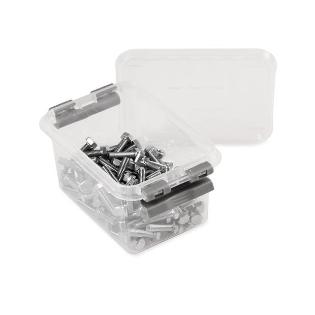 Q-line opbergbox 0,4L transparant metaal