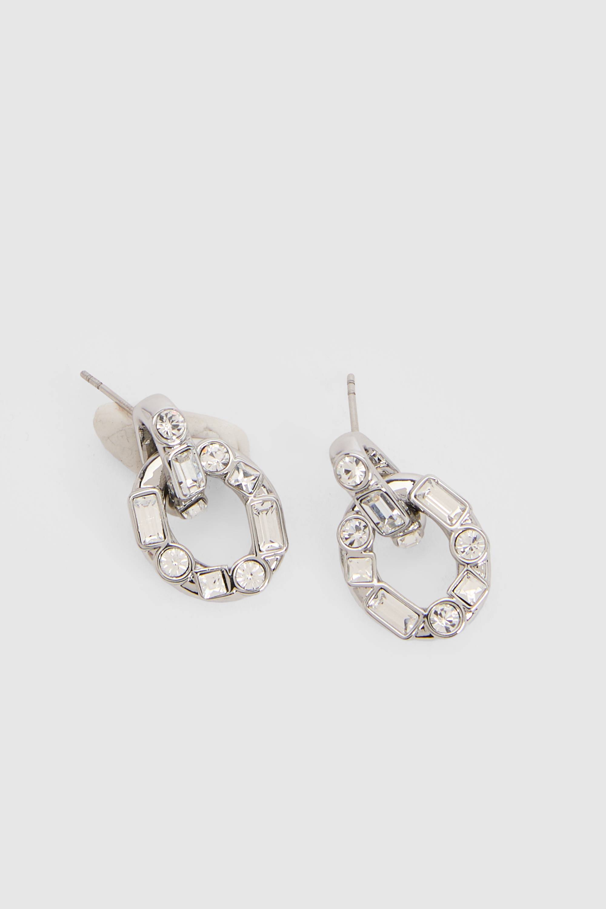 KarenMillen Boucles D'oreilles Pendantes À Maillons Ornés De Cristaux